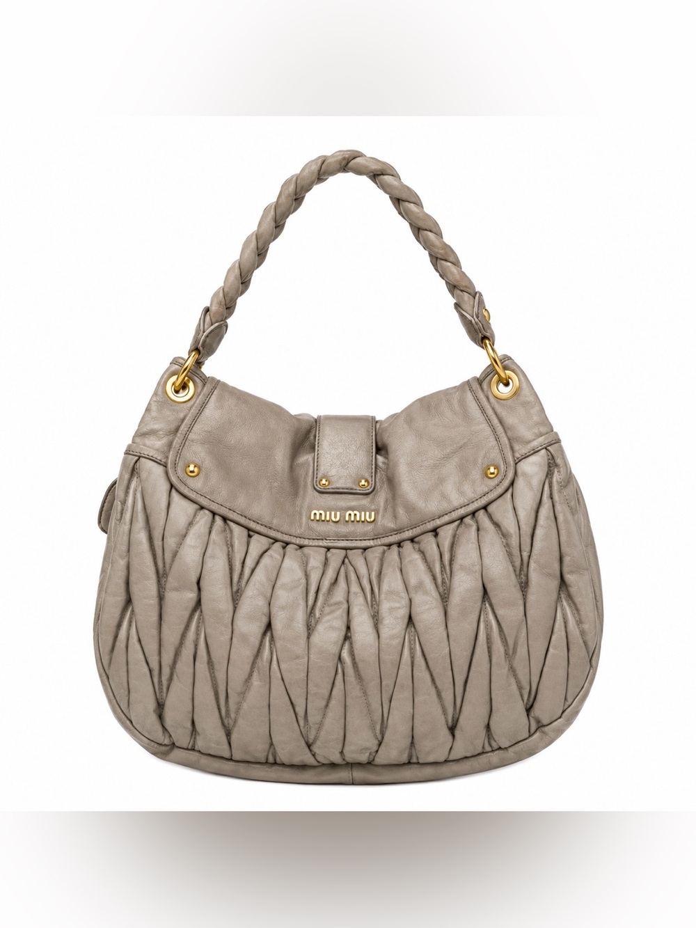 Miu Miu Matelassé Coffer Leather Shoulder Bag + long strap